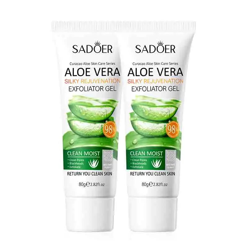 SADOER Exfoliating Aloe Vera Gel Facial Cleanser Deep Cleansing Exfoliant Gentle Moisturizing Face Exfoliation Facial Exfoliator