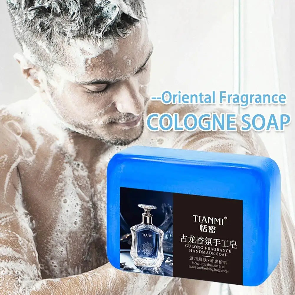 70G 1/2PCS Men's Cologne Soap, Perfume Soap, Bath Soap Face Wash Bath Body Soap Essential Oil Handmade Soap Skin Care