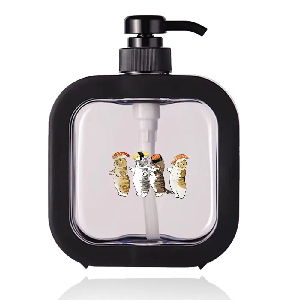 Detachable Hand Sanitizer Container Large Capacity Pump Lotion Bottle Soap Dispenser Home Travel Organizer Cat Pattern