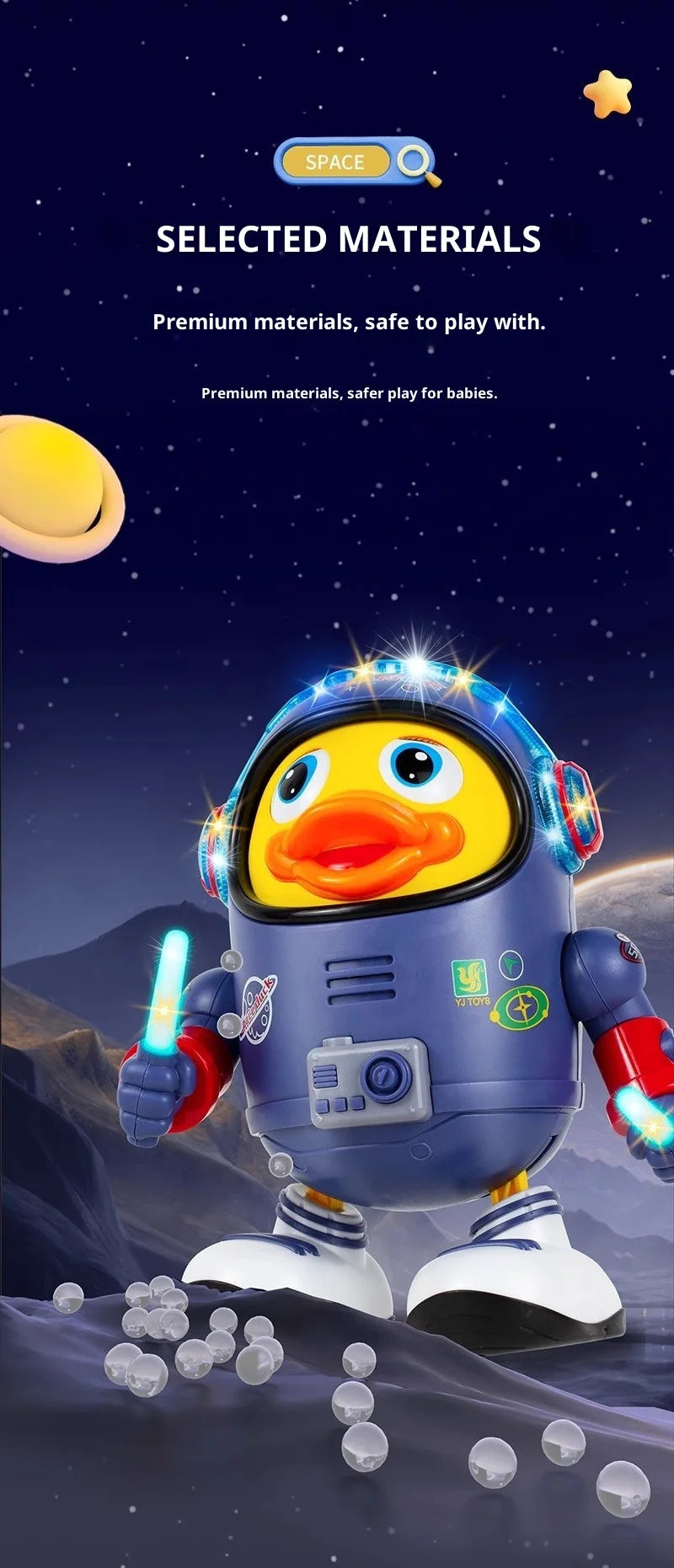 Hot Sale Electric Dancing Space Duck, Singing & Swaying Robot Toy, Interactive Educational Learning Gift for Kids