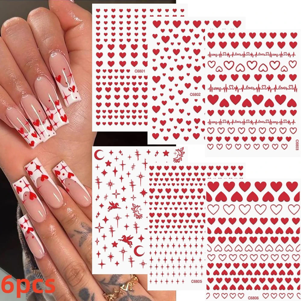 7pcs/Set Bronzing Gold/Silver Nail Art Sticker Sun Stars Moon Design Nail Decals 8*10CM Laser Bohemia Self-Adhesive Slider NLS