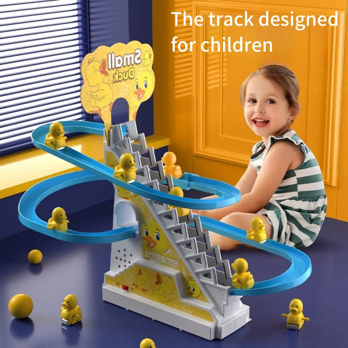 Ducklings Climbing Baby Toys Electric Duck Track Slide Toys Boys Girls Electric Stairs Toy  Musical Slide Toys for Children Kids