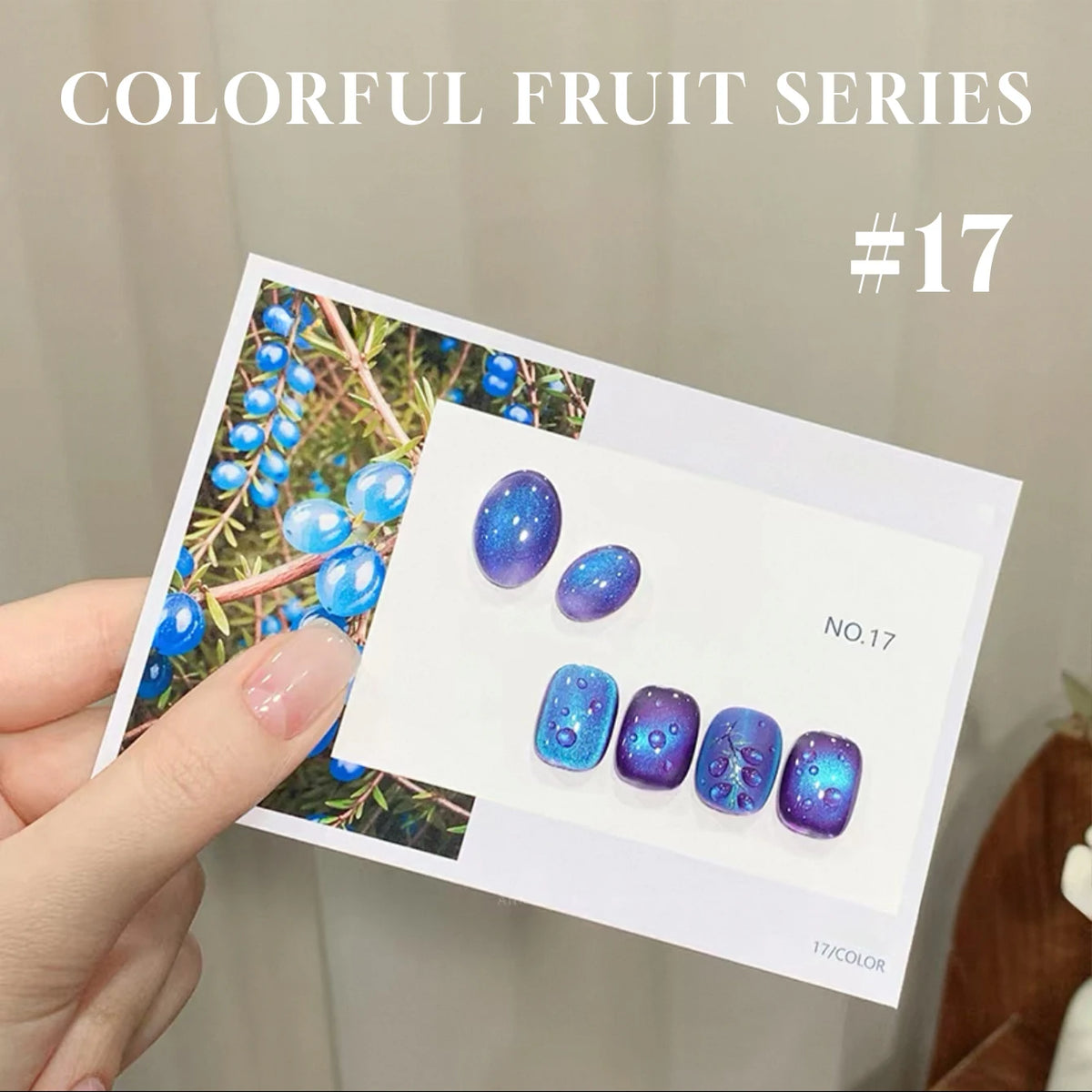 MIANEL 12ML 1-20PCS Summer Cabernet Blueberry Cat Eye Gel Nail Polish Blue Purple Glass Bead Cat Eye Nail Polish UV Light Nails