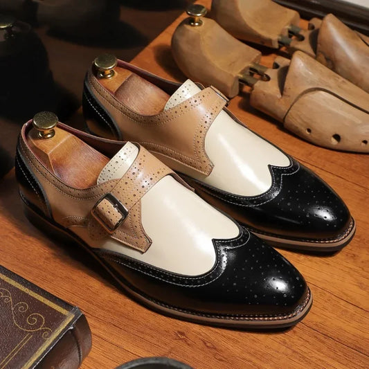 Luxury Men's Leather Shoes for Men Business Formal Shoes Handcrafted Mens Oxford Shoes 2025 New Leather Brogue Dress Shoe Man