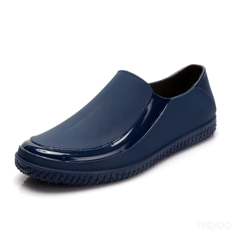 Rain Shoes Men's Low - Top Short Rain Boots Waterproof Shoes Non-slip Light Rubber Shoes Slip on Men Galoshes Trend Fishing Shoe