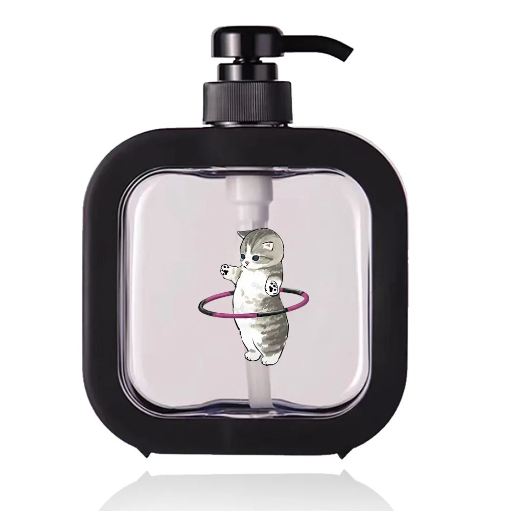 Detachable Hand Sanitizer Container Large Capacity Pump Lotion Bottle Soap Dispenser Home Travel Organizer Cat Pattern