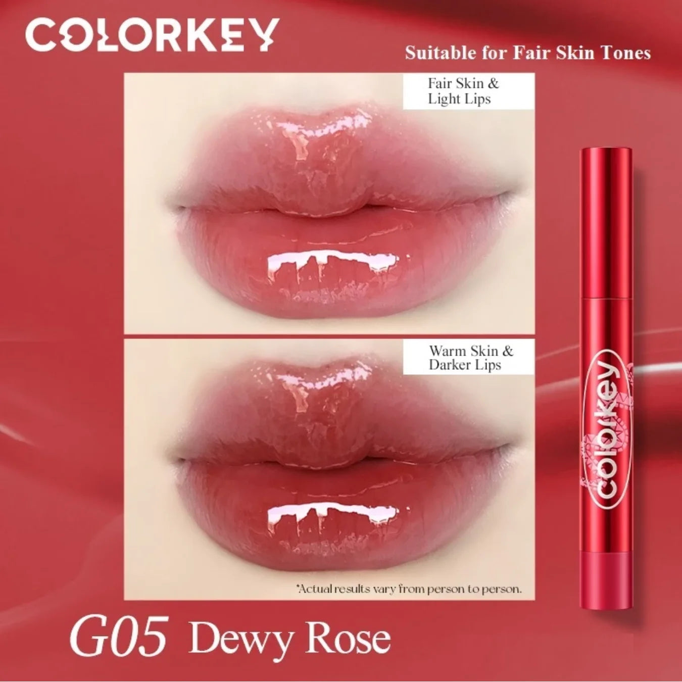 Colorkey 「Lucky Snake Series」 Dewy Shine Lip Glaze Hydrating Glossy Plump Lips High-Shine Lip Makeup 2.7g Lip Beauty Makeup