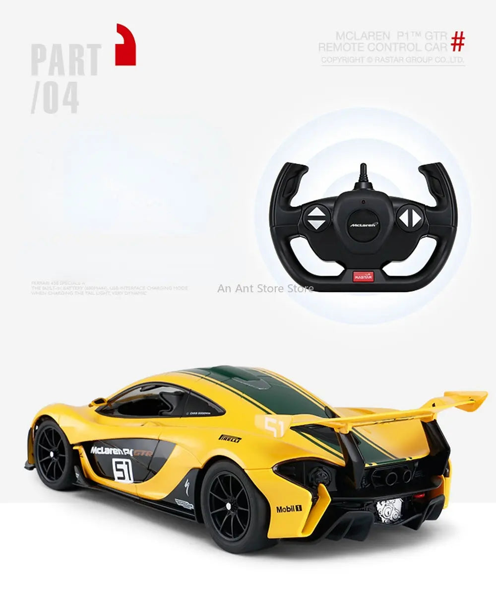 Mclaren P1 GTR RC Car 1:14 Scale Remote Control Car Model Radio Controlled Auto Machine Vehicle Toy Gift for Kids Adults