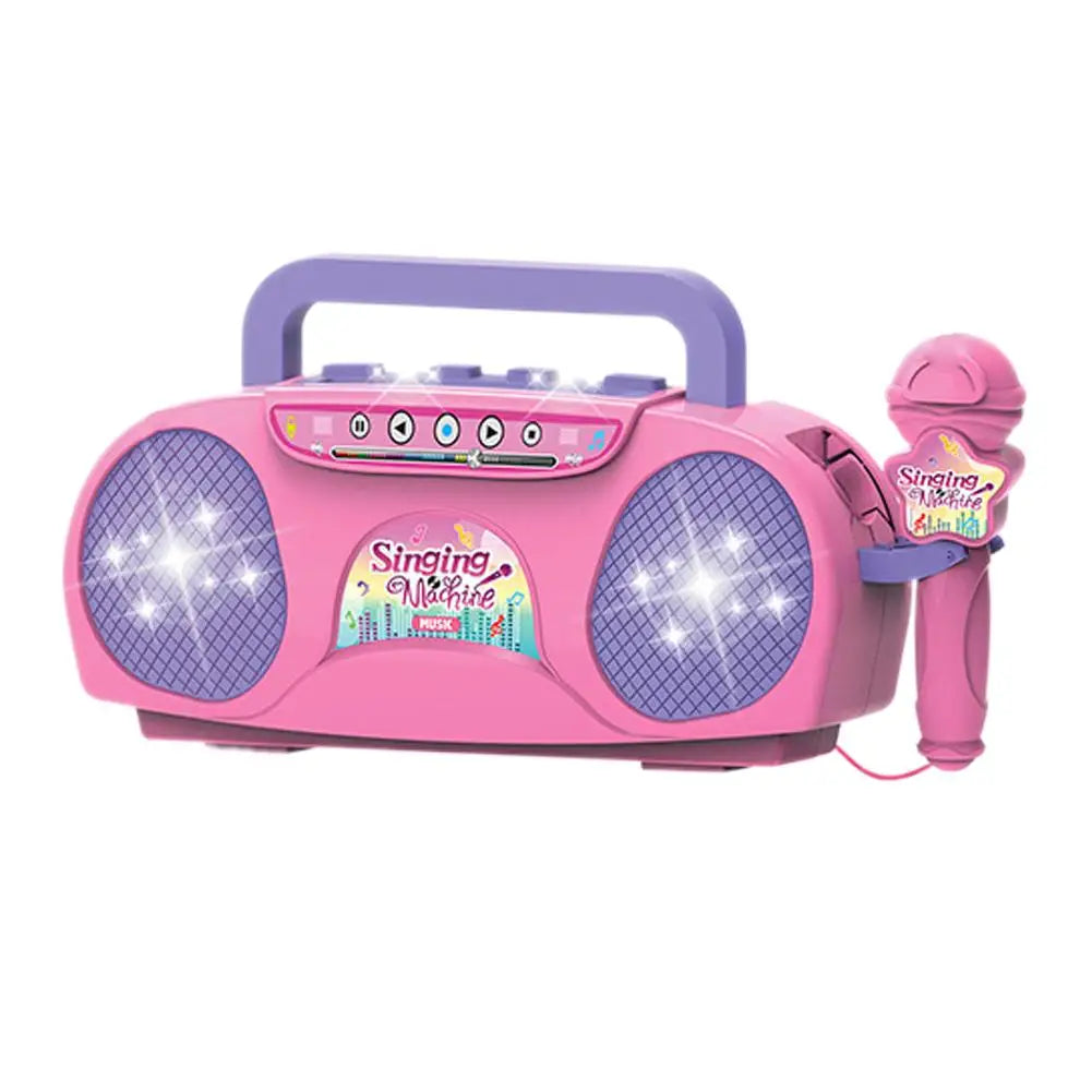 Kids Karaoke Machine Microphone Music Instrument Toy with Light for Indoor & Outdoor Travel Educational Gift for Girls & Boys