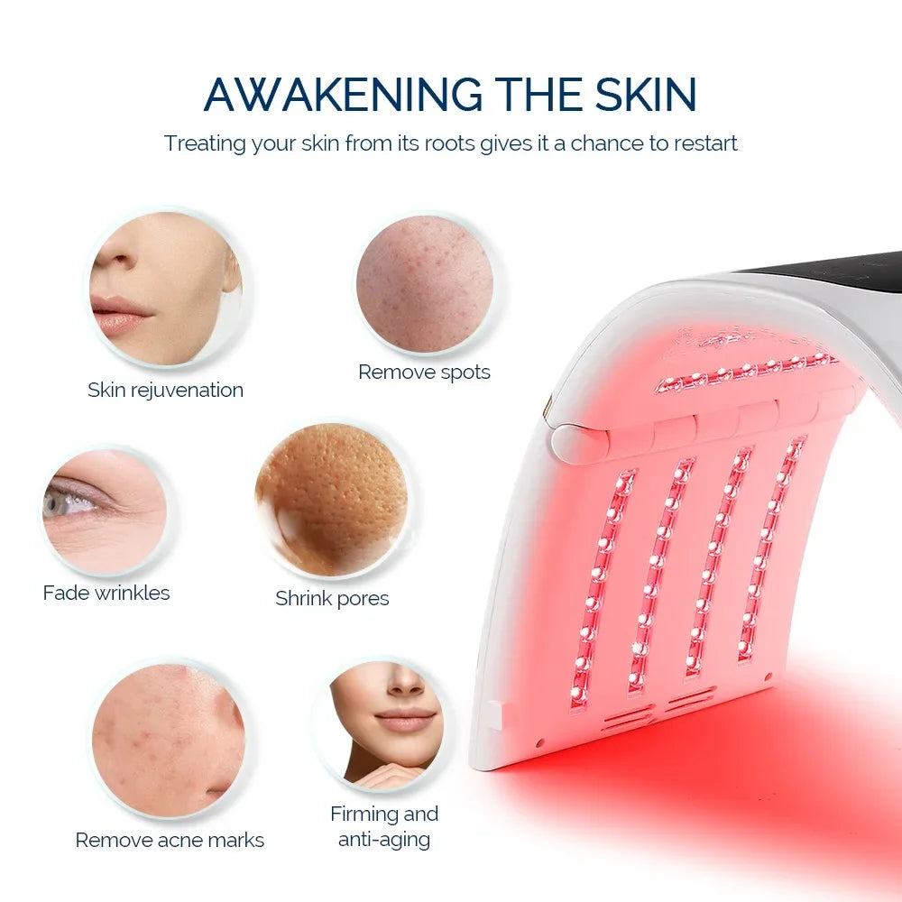 Foreverlily 7 Colors PDT LED Photodynamic Therapy Beauty Device 112PCS LEDs Facial Body Mask Anti Acne Tighten Skin Rejuvenation