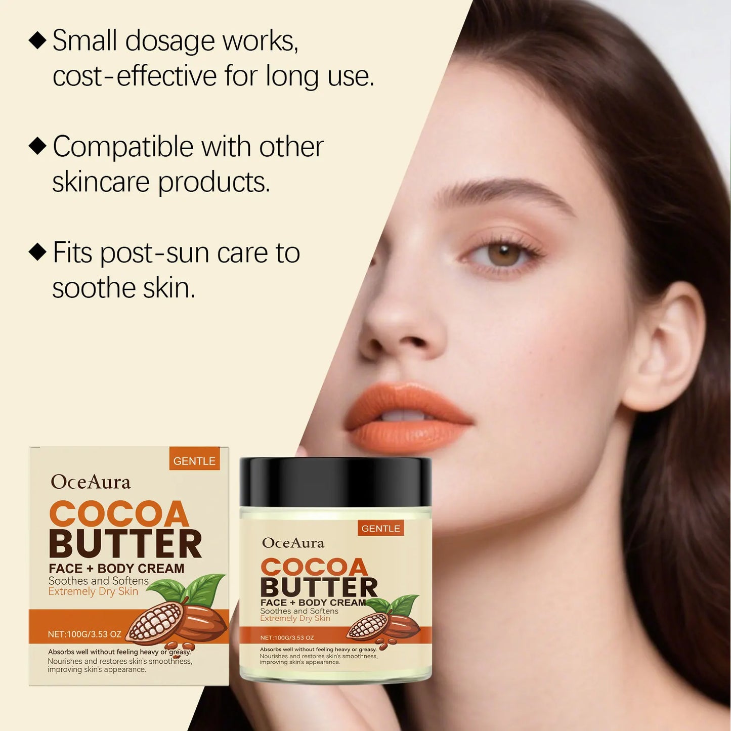 Face Body Cream Pamper Your Skin With Cocoa Butter Moisturizer Nourishing And Hydrating Formula For Smooth And Glowing Skin 100g