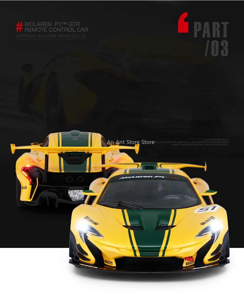Mclaren P1 GTR RC Car 1:14 Scale Remote Control Car Model Radio Controlled Auto Machine Vehicle Toy Gift for Kids Adults