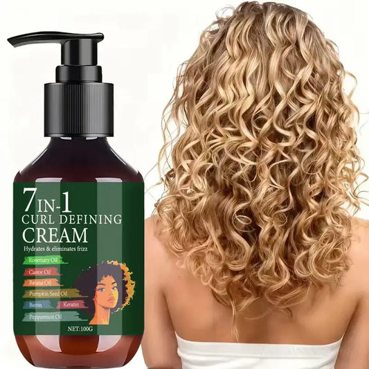 Water Ice Levin 7in1 Curl Defining Cream, 100g, With Rosemary & Castor Oil, Hydrates, Defines Shiny Curls & Eliminates Frizz