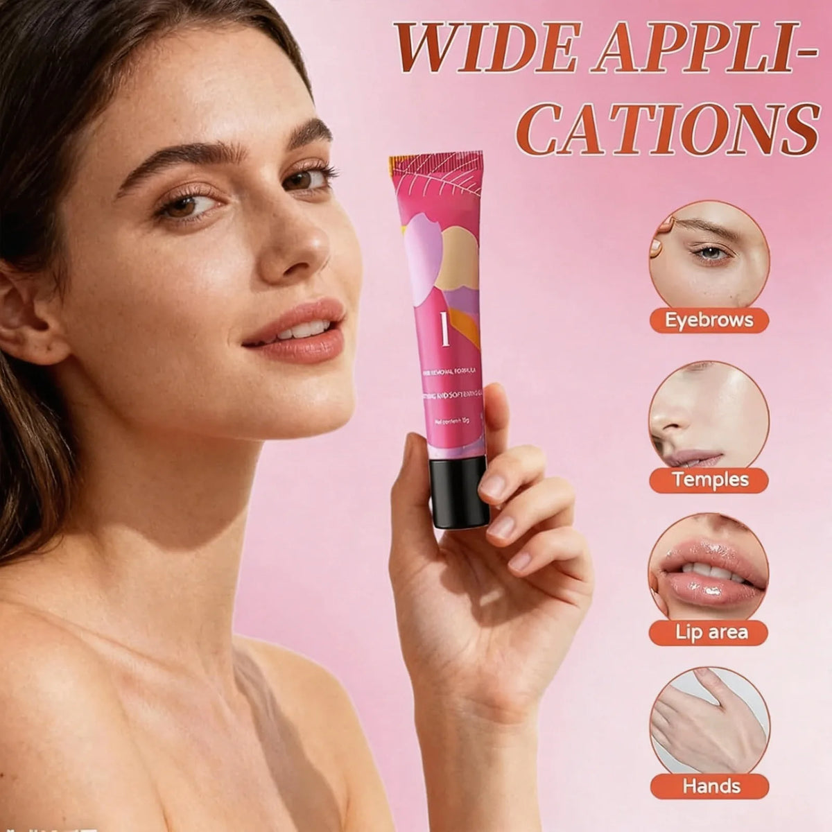 Facial Hair Removal Cream for Three Step Kit Lip Chin Upper Lip Women Home Use Gentle With Softening Gel Soothing Lotion