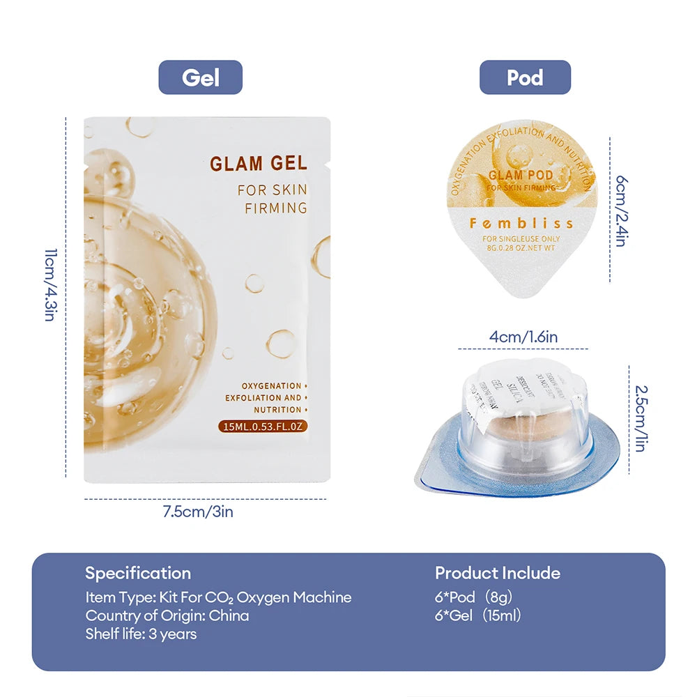 CO2 Pod Kit For Bubble Pen Bubble Aqua Facial Beauty Machine Face Cleaning SPA CO2 Capsule Gel Serum Pods Face Clean Skin Care