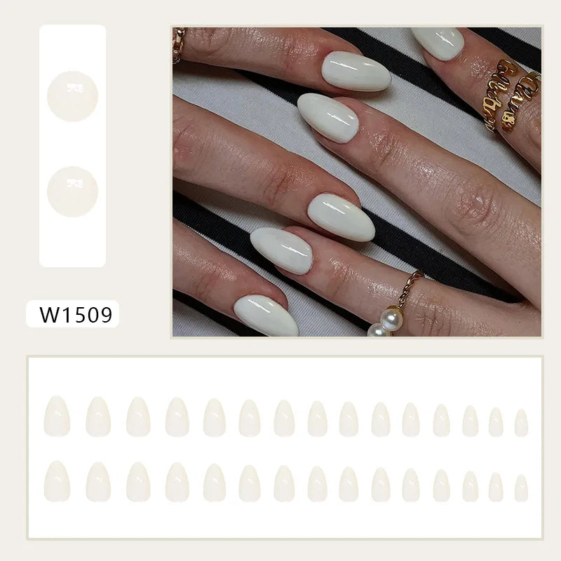 Sweet Sweetheart 24 Pcs Press on Nails Pink Gradient Fake Nails Glossy Artificial Finger Manicure Reusable False Nails for Women