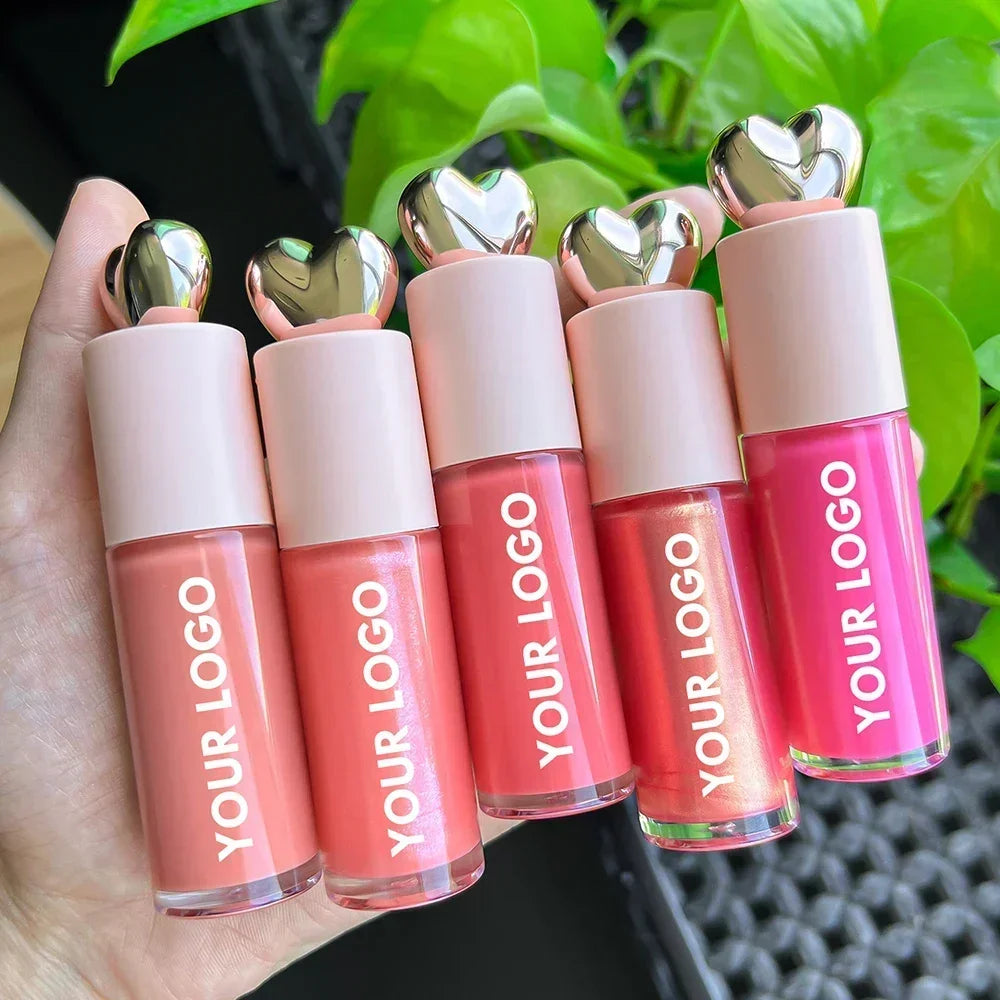 Private Label Love Heart Cover Non-stick Waterproof Lip Gloss Custom Logo Matte Pearl Long-lasting Non-fading Makeup Wholesale