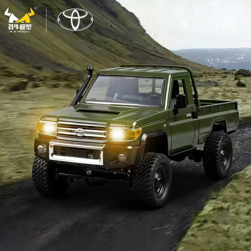 MN82 Green Color 4WD Off-road Rc Car LC79 1:12 280 Brushed Motor Simulation Professional 2.4G Remote Control Pickup Truck Model