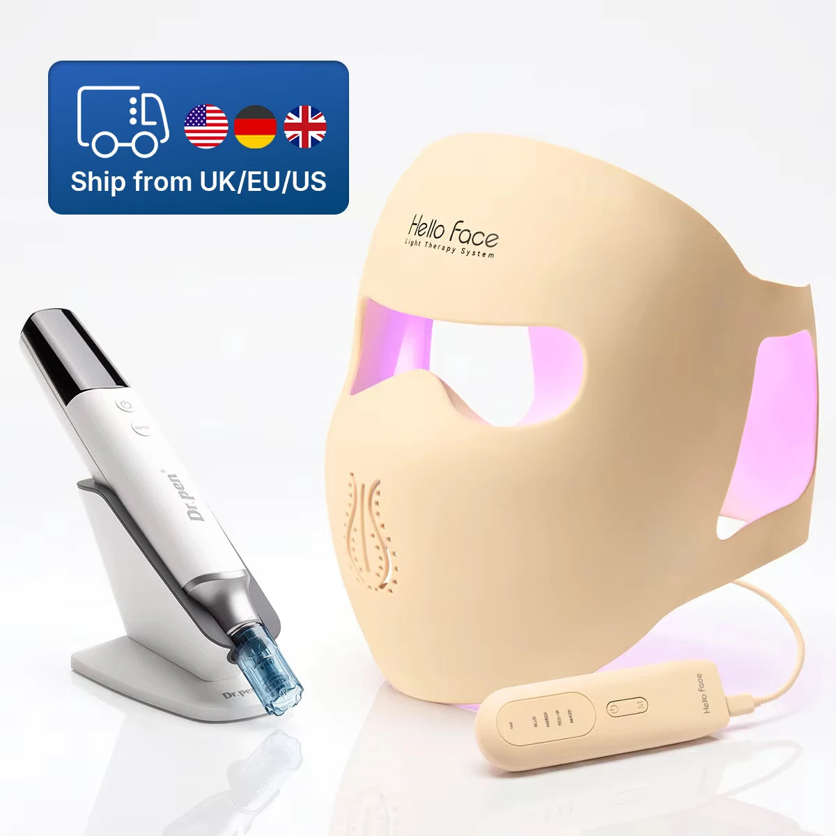 Professional Dr.pen M9 Microneedle Device With Hello Face M300 LED Mask Beauty machine Needle length 0.25 mm
