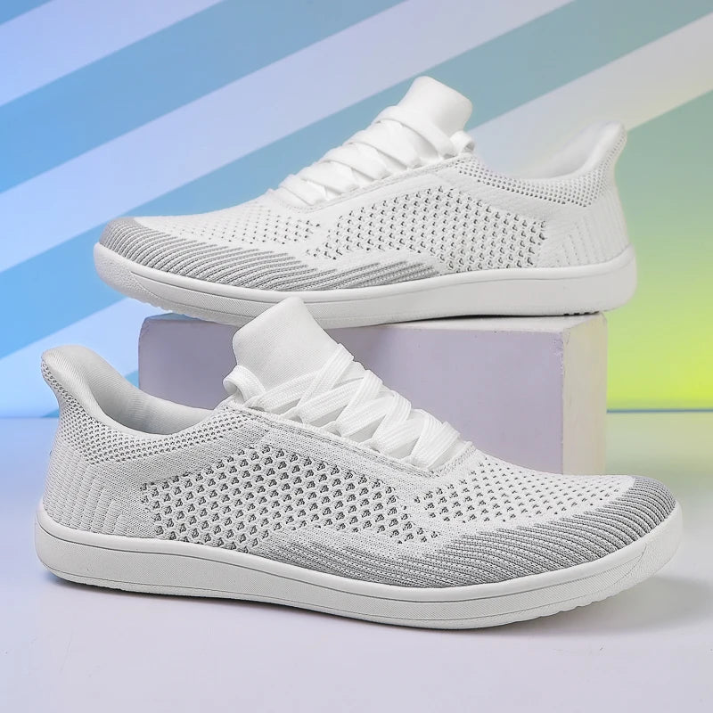 Plus Size 50 51 52 53 54 Wide Toe Box Barefoot Shoes Men Casual Mesh Shoes Minimalist Zero Drop Sneakers Breathable Big Foot