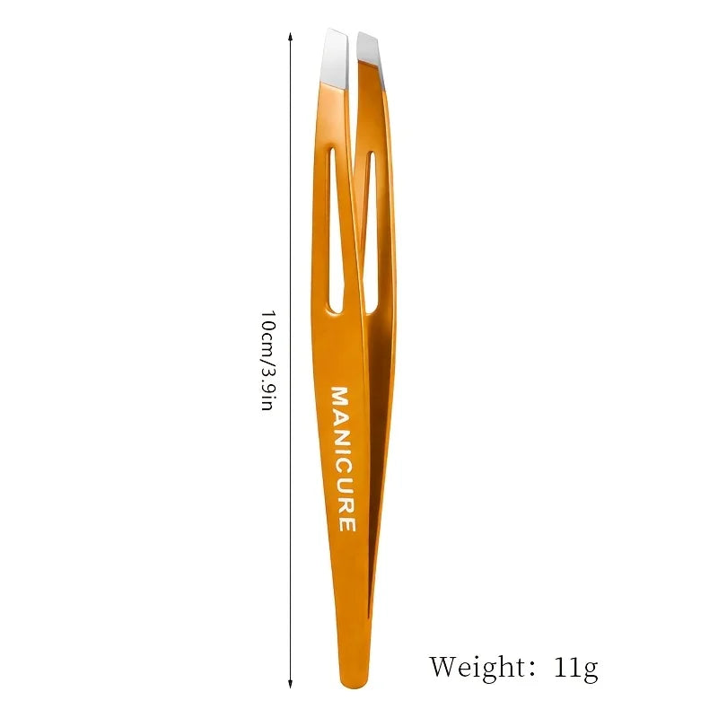 1pcs Colorful Stainless Steel Eyebrow Tweezer Colorful Hair Beauty Fine Hairs Puller Slanted Eye Brow Clips Removal Makeup Tools