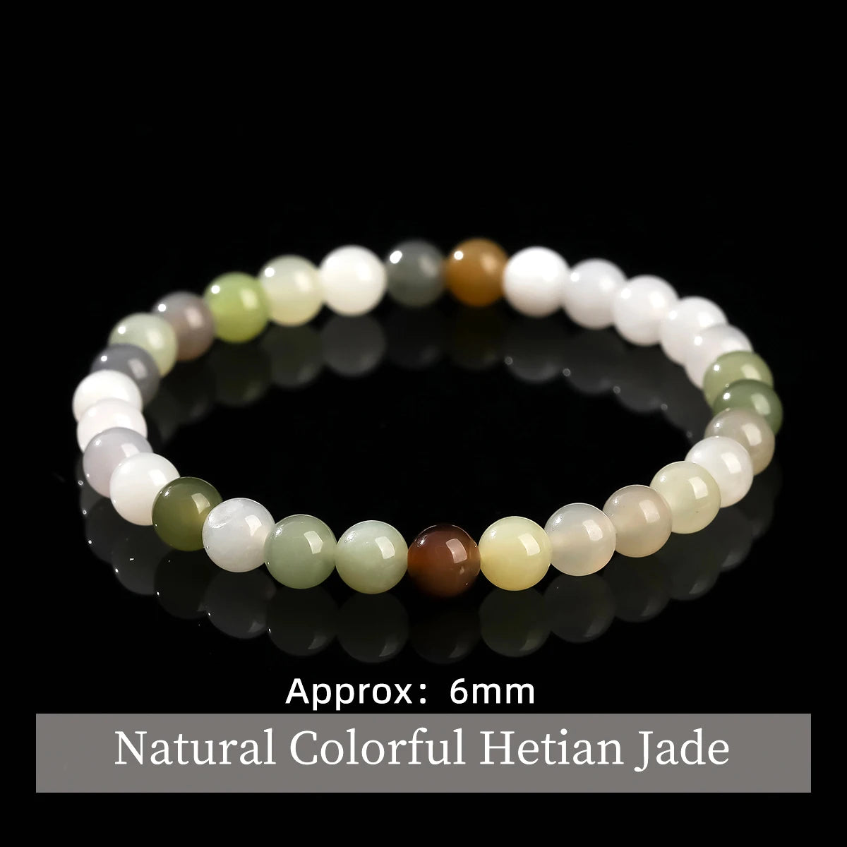 JD Natural Stone Colorful Hetian Jade Duobao Nephrite Bracelet Women Charm Lucky Reiki Healing Stretch Bangles Hand String Gift