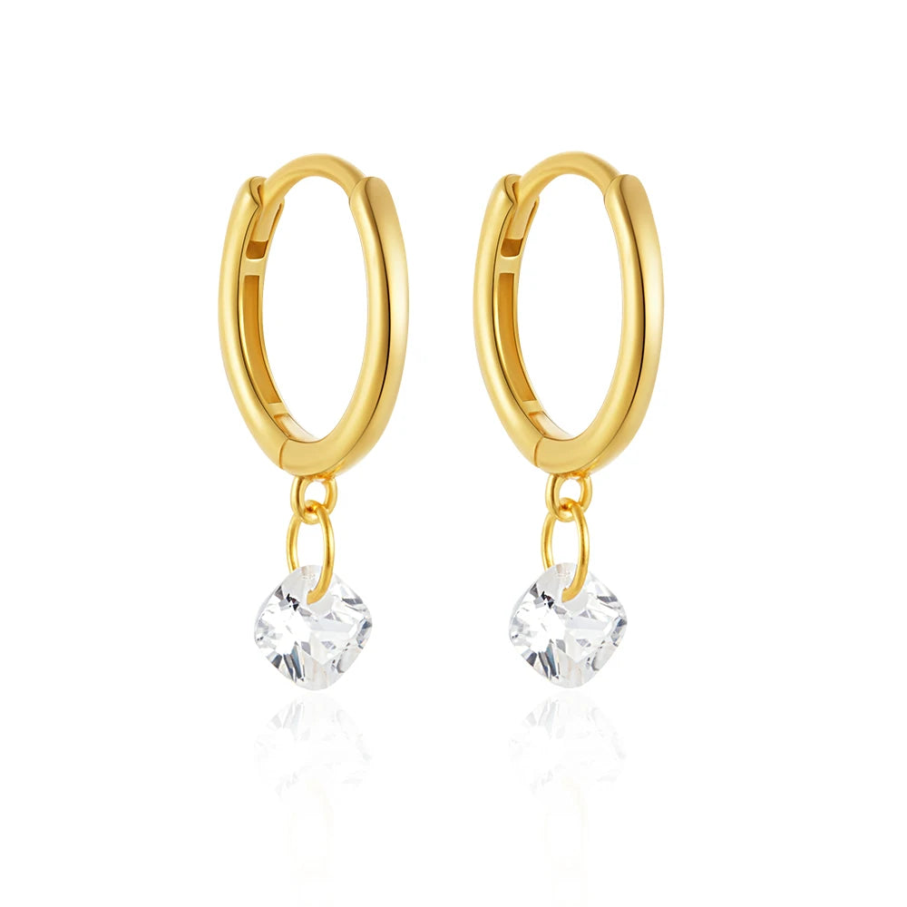 CANNER Eight Pointed Star Moon Tassel Zircon 925 Sterling Silver Drop Earrings For Women Ins Pearl Flower Minimalism Earrings