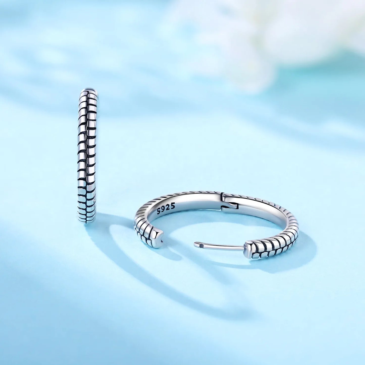 Real 925 Sterling Silver Minimally Designed Earring Jewelry Hoop Earrings For Women Jewelry Fine Birthday Party Gifts