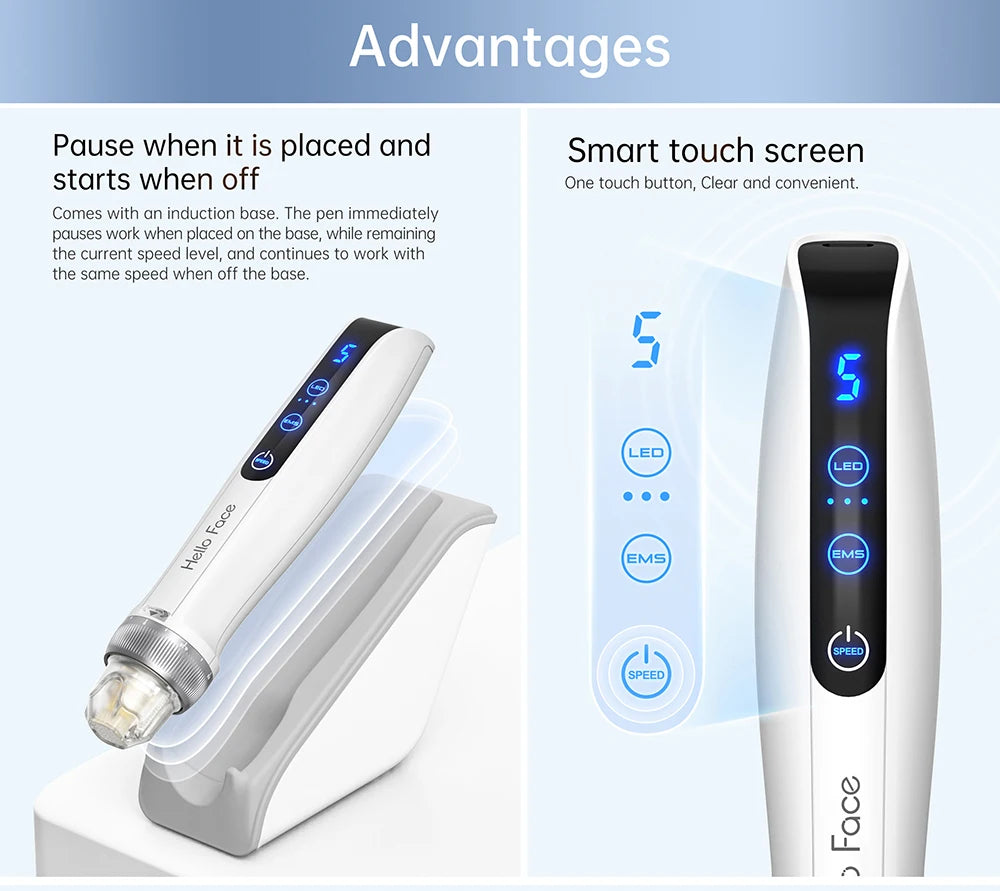 Dr. Pen Hello Face Q2 Authentic EMS Derma Pen With 2 pcs needles gifts 0.25 mm needle length