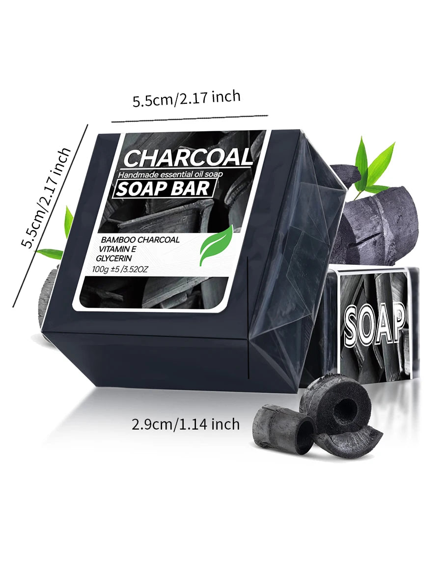 2pcs/Men's Cleansing and Shaving Soap Vitamin E Deep Cleaning Charcoal Bamboo Charcoal Adsorption and Decontamination Soap Men