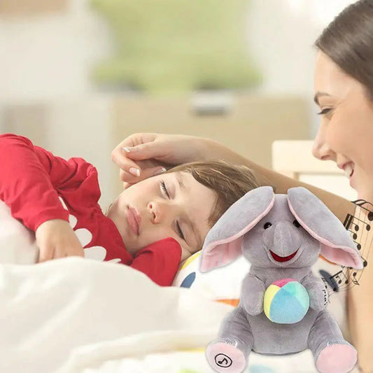 Hide-And-Seek Elephant Plush Toy Baby Interactive Singing Musical Toy For Soothing Children Head Up Training Toys Children Gift