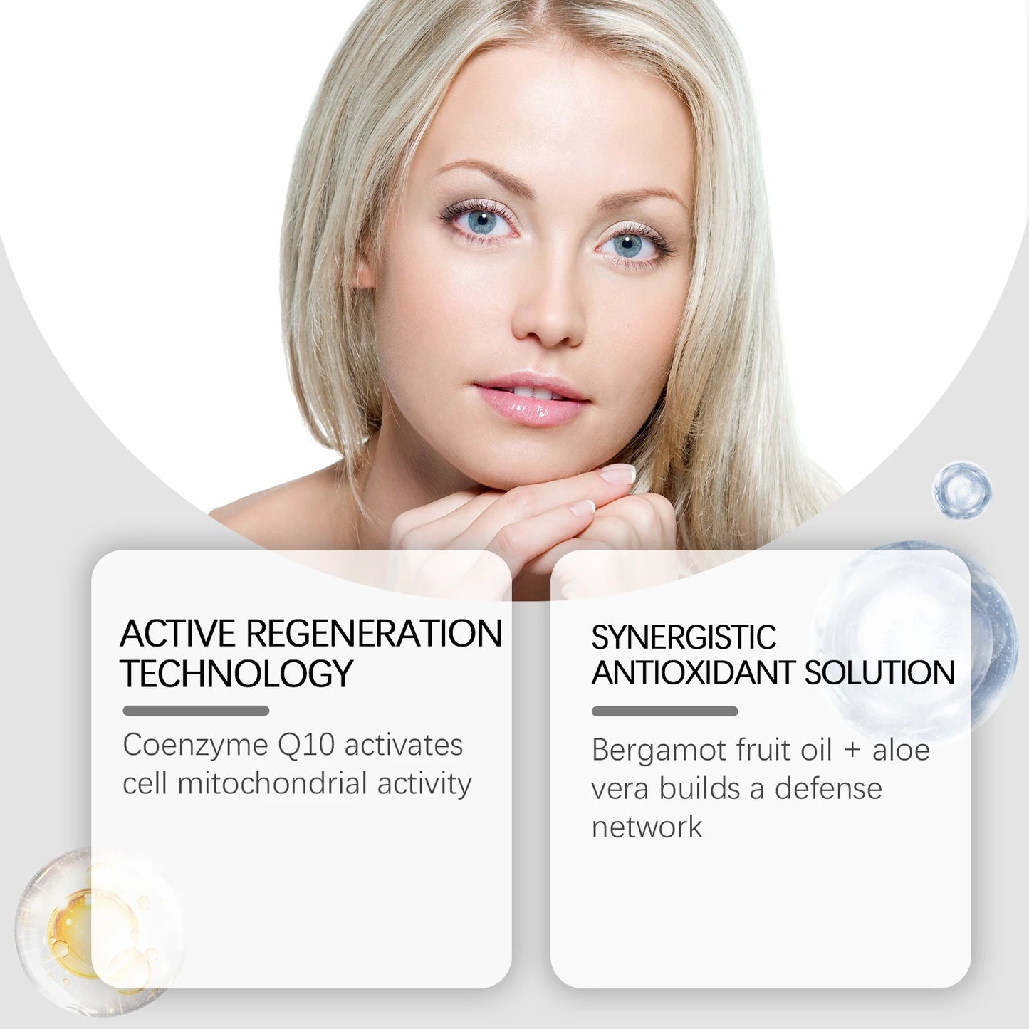 Coenzyme Q10 Face Serum Anti Aging Smooths Neck Wrinkles Fine Lines Energizes Dull Skin Brightening Hydrate Firming Facial Serum