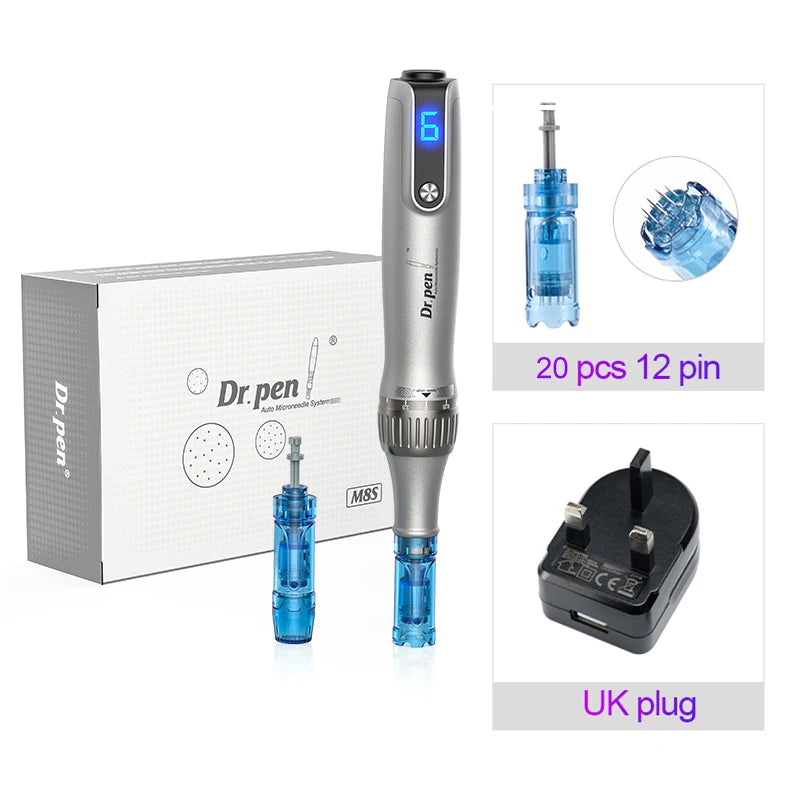 Authentic Dr pen Ultima M8S With 22 pcs Needle Pin Microneedling Pen Wireless Derma Pen Beauty Machine needle length 0.25 mm
