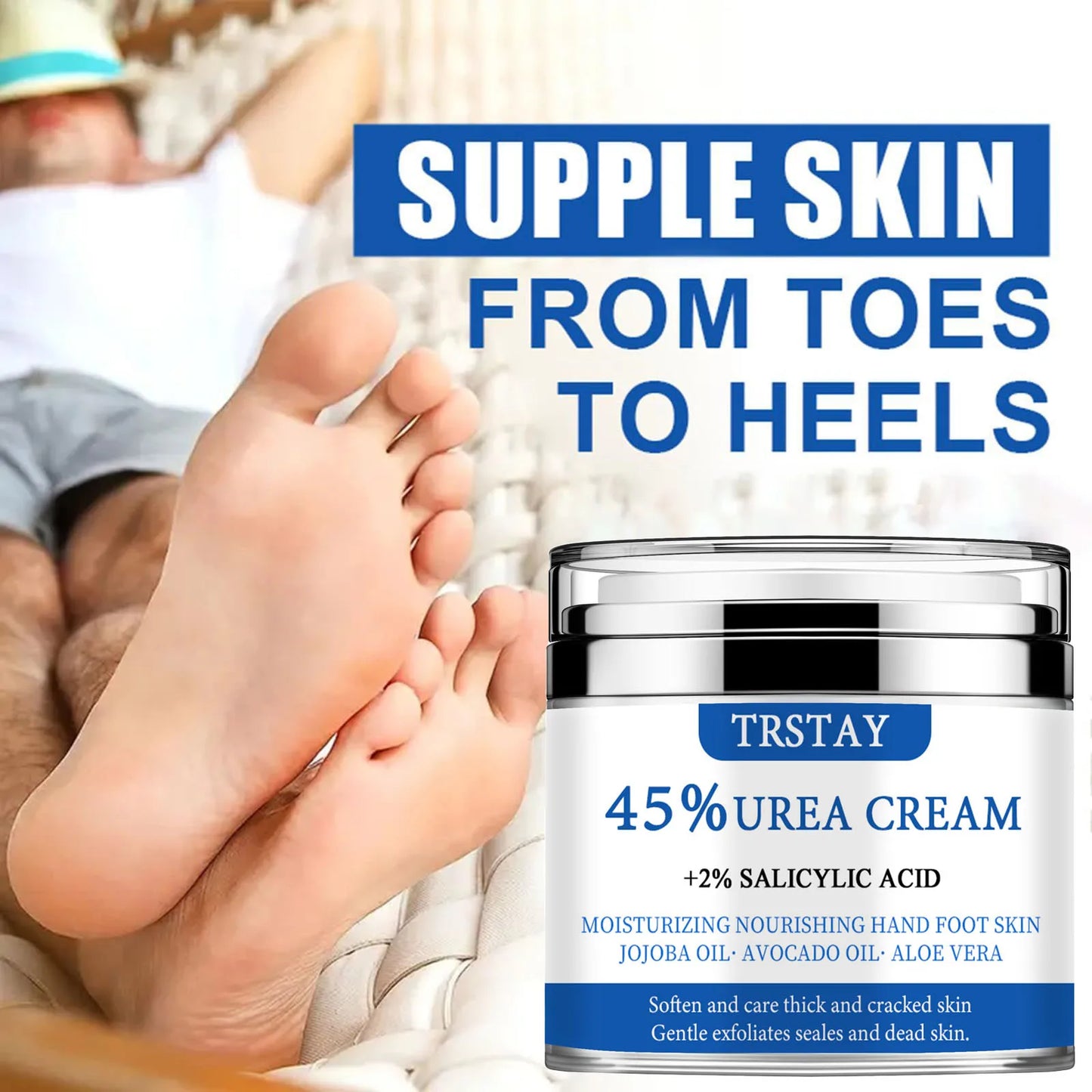 Urea Cream 45% Plus 2% Salicylic Acid, Callus Remover Foot Moisturizer Hand Foot Cream For Dry Cracked Feet from Toes to Heels E