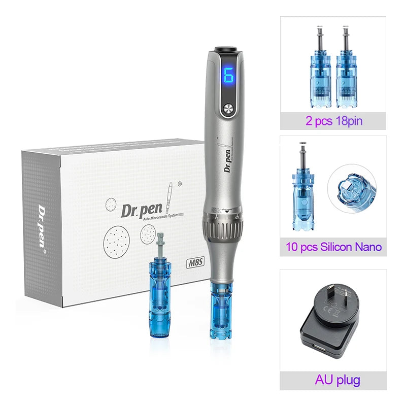 Dr. pen Ultima M8S Wireless Professional Derma Pen with 12 Needle Microneedle Anti Backflow Micro Pen 0.25 MM Needle length
