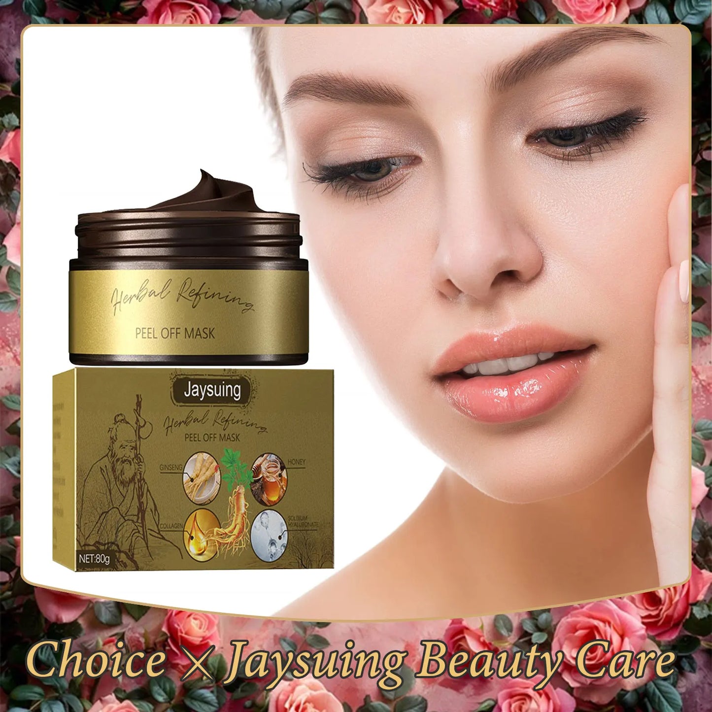 Ginseng Peel Off Mask Blackhead Removal Exfoliating Deep Cleansing Pores Shrink Skin Rejuvenation Moisturize Hydrate Facial Mask