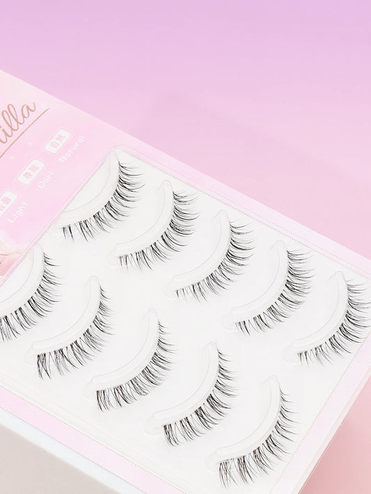 5 Pairs natural Lashes Faux Mink Eyelashes Winged End Eye Elongated Eyelashes Natural long full false lashes Makeup