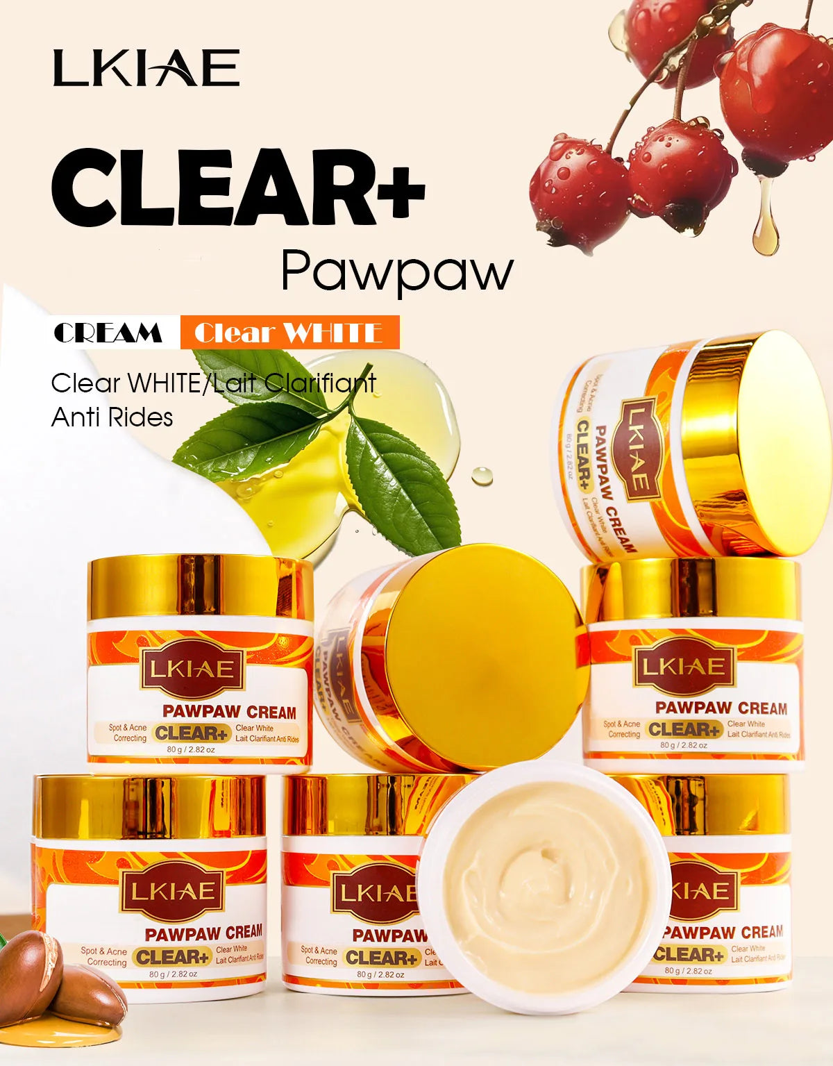 LKIAE Whitening Women Set, With Vitamin C, Natural Papaya, Carrot, Remove Dark Spots, Melanin, Skin Moisturizer, Hydrating