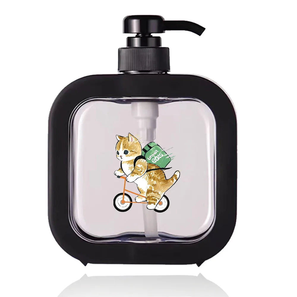 Detachable Hand Sanitizer Container Large Capacity Pump Lotion Bottle Soap Dispenser Home Travel Organizer Cat Pattern