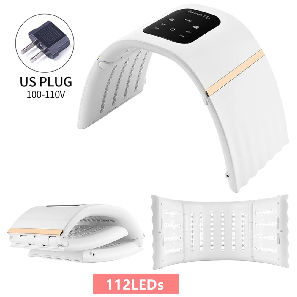 2 IN 1 Foldable 7 Color LED Photon 30-60℃ Heating Threapy Face&Body Mask Machine Salon Home Use Skin Rejuvenation Acne Skin Care