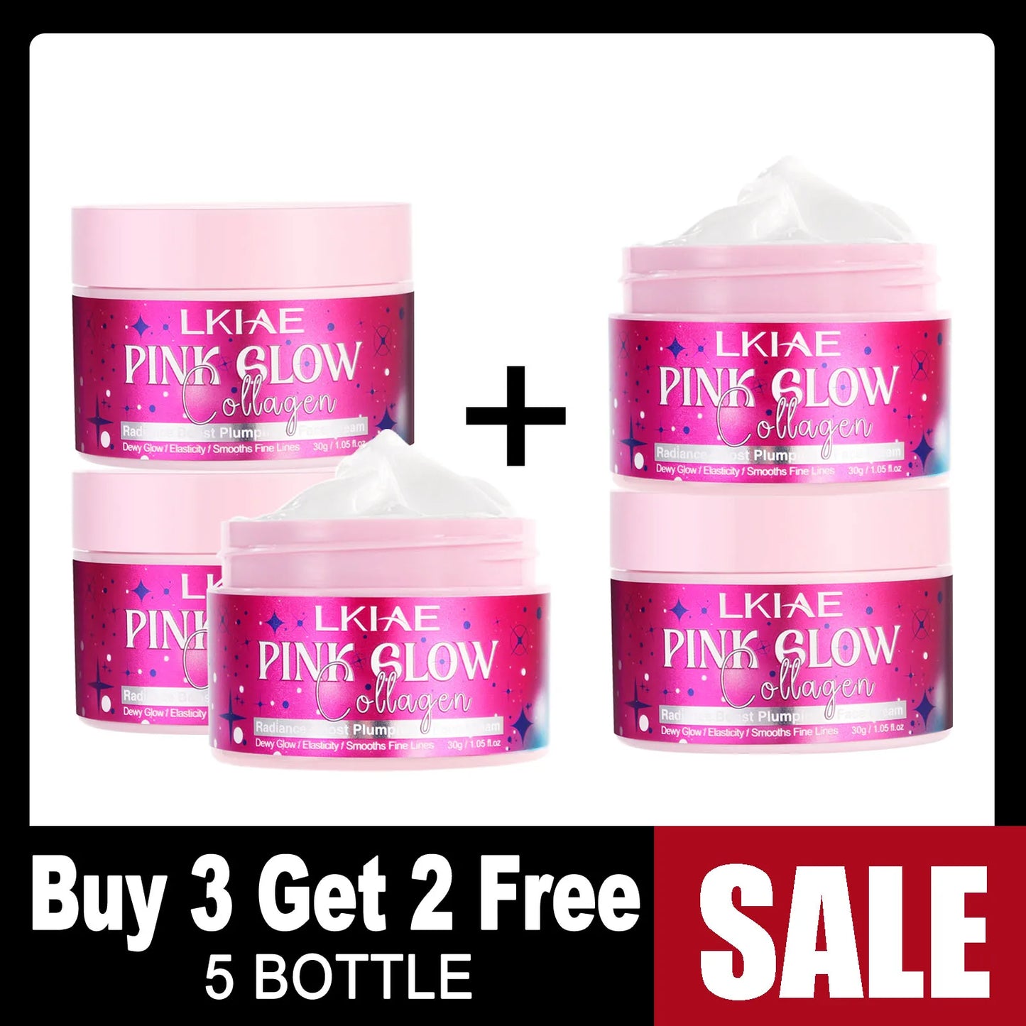 LKIAE Pink Glow Women Facial Cream, Brightening, With Shea Butter, Niacinamide, Collagen, For All Skin, Even Sensitive Skin