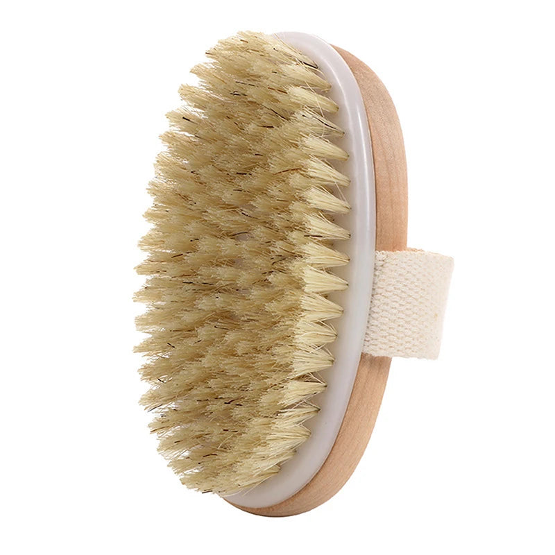 Home Dry Wet Back Shower Brushes Exfoliating Bathing Brush Natural Bristle Brush Soft Wet Dry Skin Body SPA Brush Bath Massager