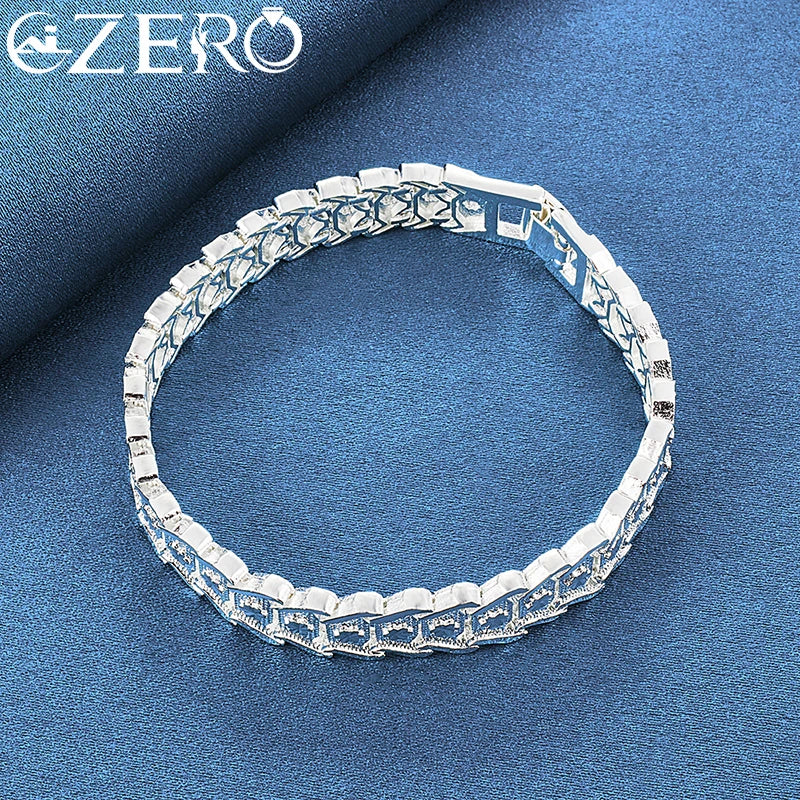 ALIZERO 925 Sterling Silver Fashion Wristband Bracelet Chain For Men's Woman Wedding Party Charm Noble Accessories Jewelry Gift