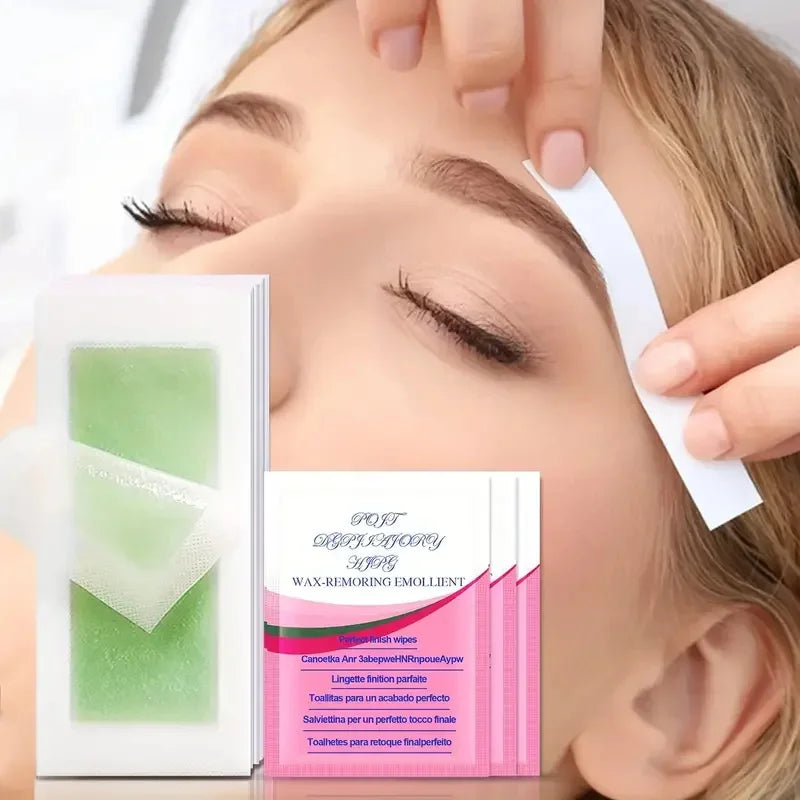 Fast Depilatory Wax Strips For Hair Removal Wax Paper Cold Wax Strips Paper For Face Neck Arm Leg Body Beauty Health Care Tools