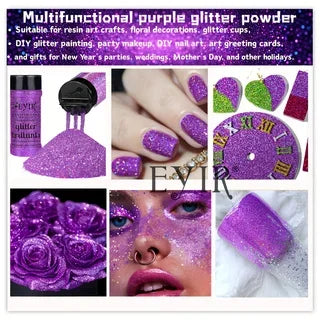 9 Colors 80g Holographic Glitter Powder Fine Shimmer Body Face Glitter Makeup Nail Art Resin Craft Party Decoration