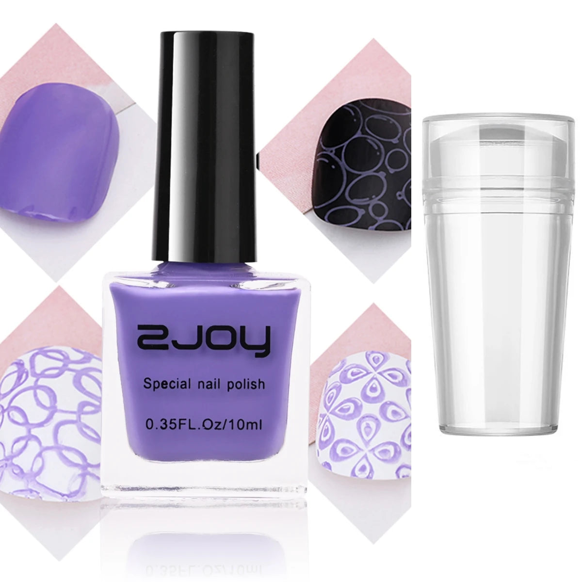 2pcs Nail Stamping Polish & Jelly Silicone Nail Stamper Scraper Nail Art Printing Varnish DIY Design Manicure Stamping Tools Set