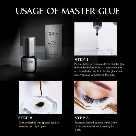 Gollee 0.5s Fast Dry Latex-free Lash Glue No Irritation Bonder Lash Extension Glue 15ml Bonder and Primer Clean Lash Supplies
