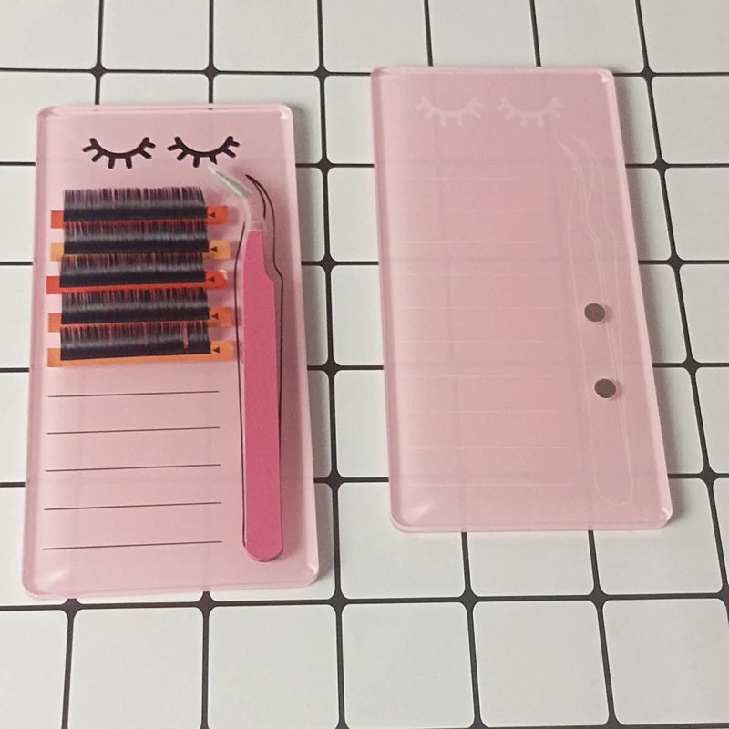 1pc Acrylic Novel Lashes Palette Holder Eyelash Display Board With Magnetic Design For Lash Tweezers Storage Makeup Tools