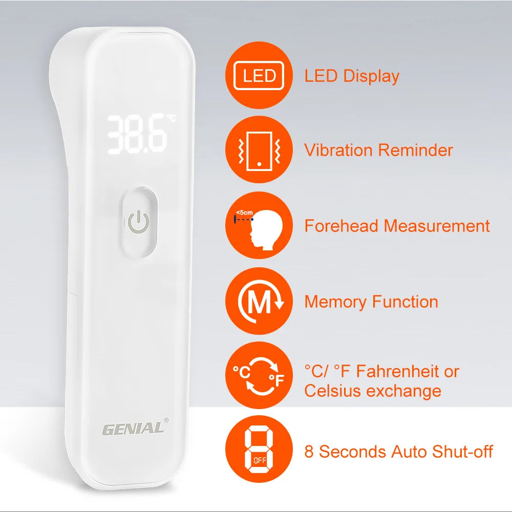 No-Touch Forehead Thermometer,Infrared Digital Thermometer for Adults and Kids,3Ultra-Sensitive Sensors,Quiet Vibration Feedback