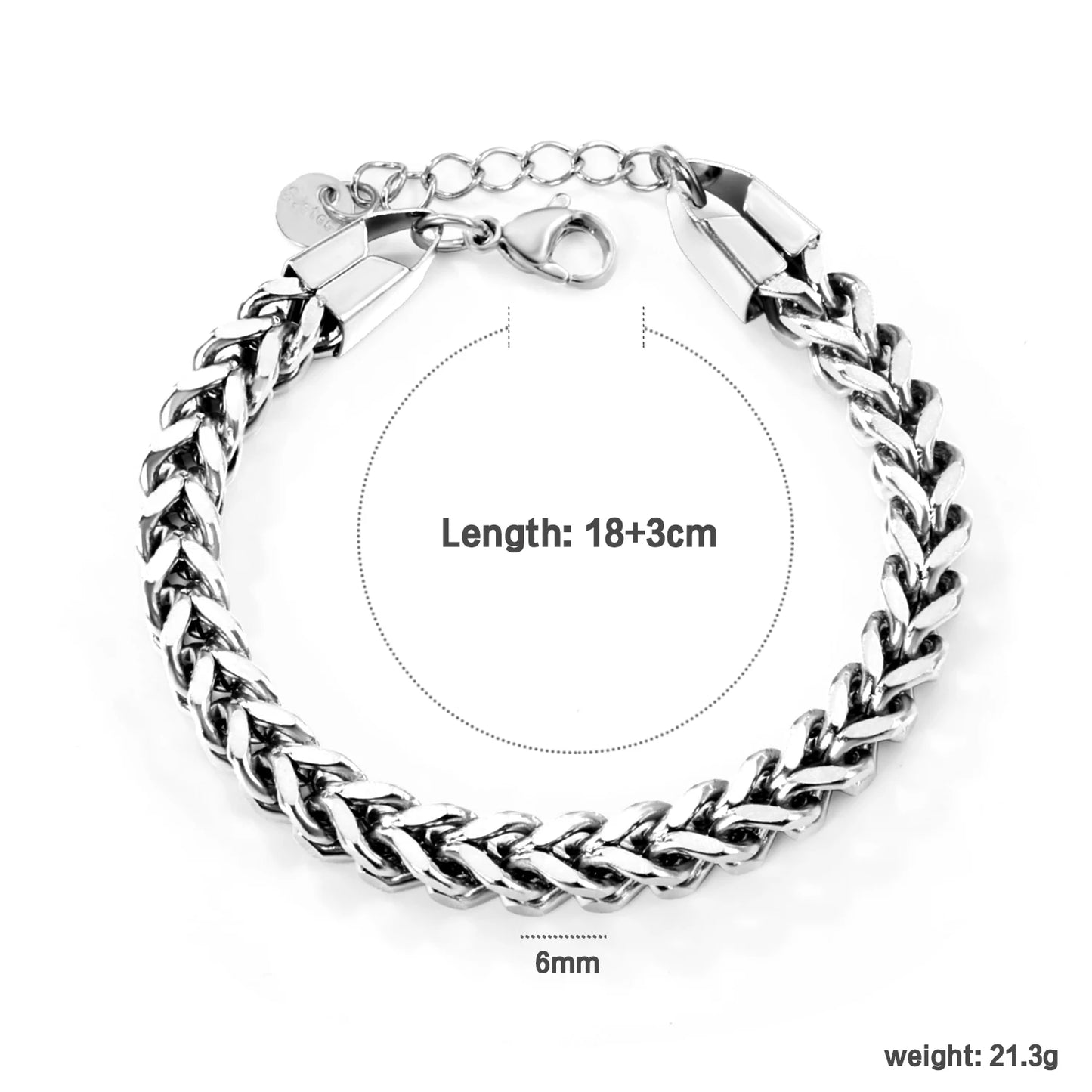 LUXUSTEEL 2-8mm Women‘s Stainless Steel Chain Bracelet Geometric Charm Chain Metal Female Bracelet Fashion Jewelry Party Gifts
